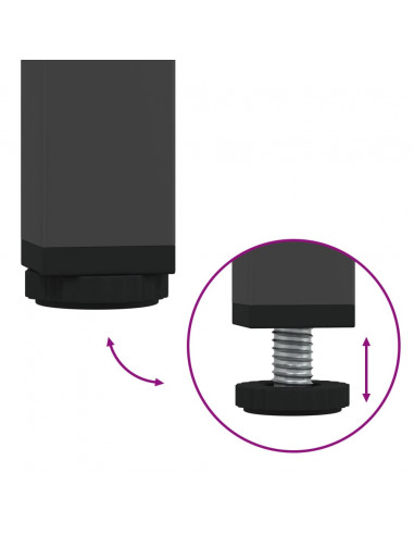 Credenza Nera 68x39x73,5 cm in Acciaio Laminato a Freddo