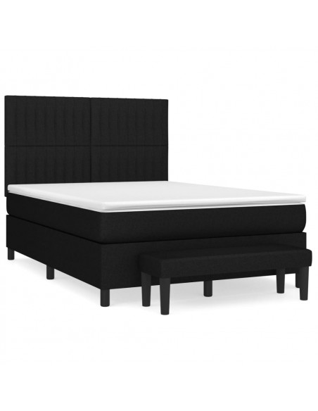 Giroletto a Molle con Materasso Nero 140x200 cm in Tessuto