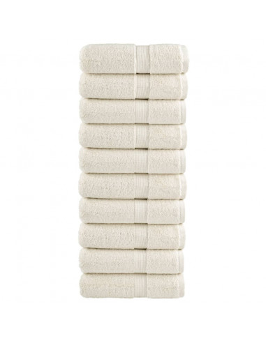 Asciugamani per Ospiti 10 pz Crema 30x50cm 600 g/m² 100% Cotone