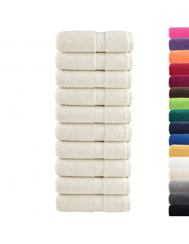 Asciugamani per Ospiti 10 pz Crema 30x50cm 600 g/m² 100% Cotone