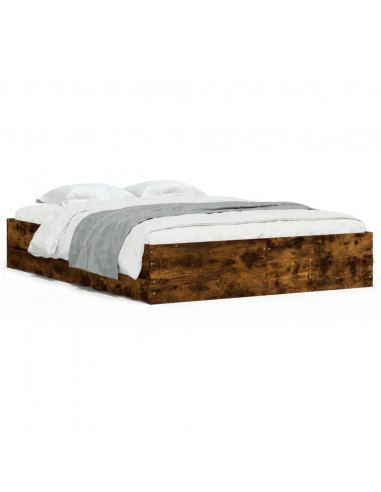 Giroletto con Cassetti Rovere Fumo 140x190 cm Legno Multistrato