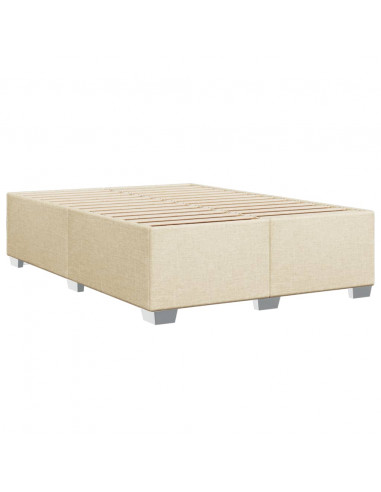 Giroletto a Molle con Materasso Crema 140x200 cm in Tessuto