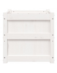 Fioriera da Giardino Bianca 50x50x50 cm Legno Massello di Pino