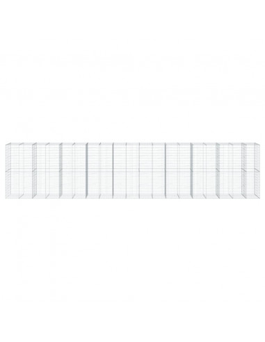 Cesto Gabbione con Copertura 950x100x200 cm in Ferro Zincato