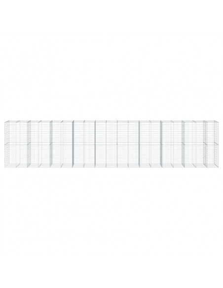 Cesto Gabbione con Copertura 950x100x200 cm in Ferro Zincato