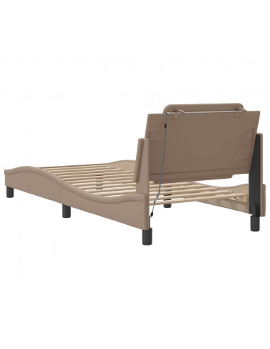 Giroletto con Luci LED Cappuccino 80x200 cm in Similpelle