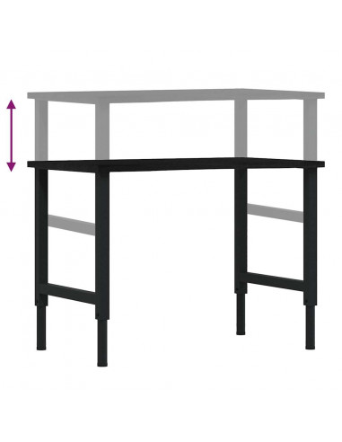 Banco Lavoro Marrone Scuro 100x60x(71,5-98) cm Legno di Rovere