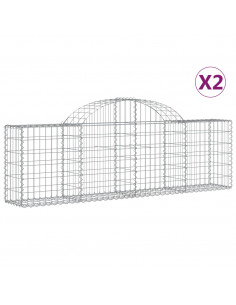 Cesti Gabbioni ad Arco 2 pz 200x30x60/80 cm Ferro Zincato 2