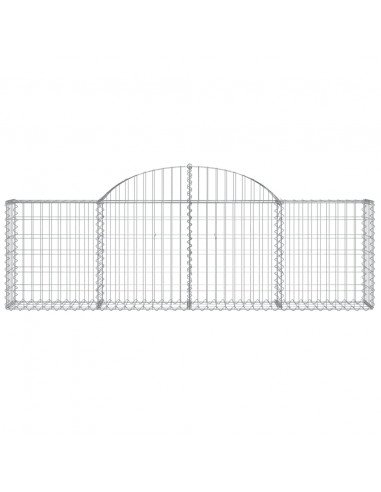 Cesti Gabbioni ad Arco 2 pz 200x30x60/80 cm Ferro Zincato