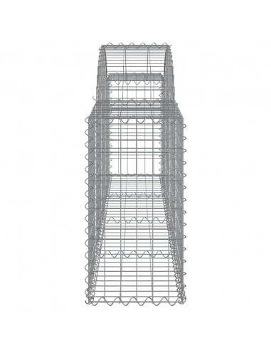 Cesti Gabbioni ad Arco 2 pz 200x30x60/80 cm Ferro Zincato