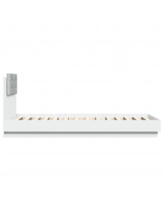 Giroletto con Testiera e LED Bianco 100x200 cm 2