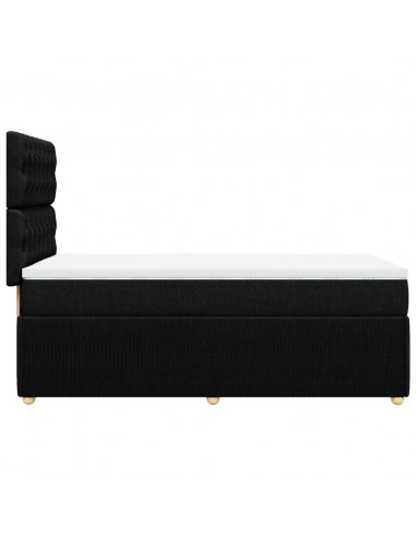 Giroletto a Molle con Materasso Nero 90x190 cm in Tessuto