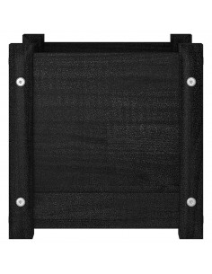 Fioriere da Giardino 2 pz Nere 31x31x31 cm in Massello di Pino