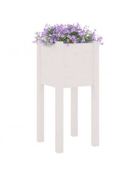 Fioriere da Giardino 2 pz Bianche 31x31x70 cm in Legno di Pino