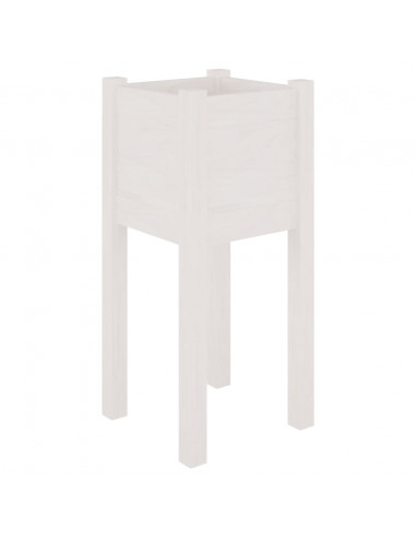 Fioriere da Giardino 2 pz Bianche 31x31x70 cm in Legno di Pino