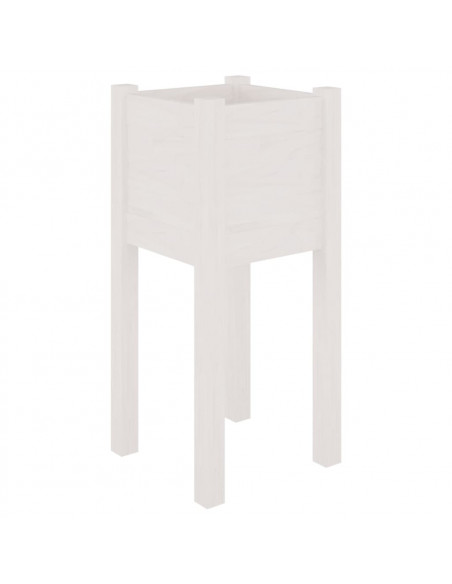 Fioriere da Giardino 2 pz Bianche 31x31x70 cm in Legno di Pino