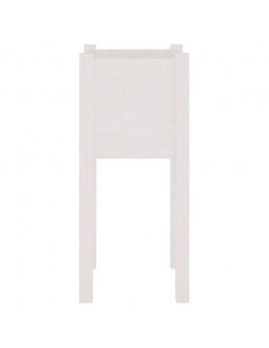 Fioriere da Giardino 2 pz Bianche 31x31x70 cm in Legno di Pino