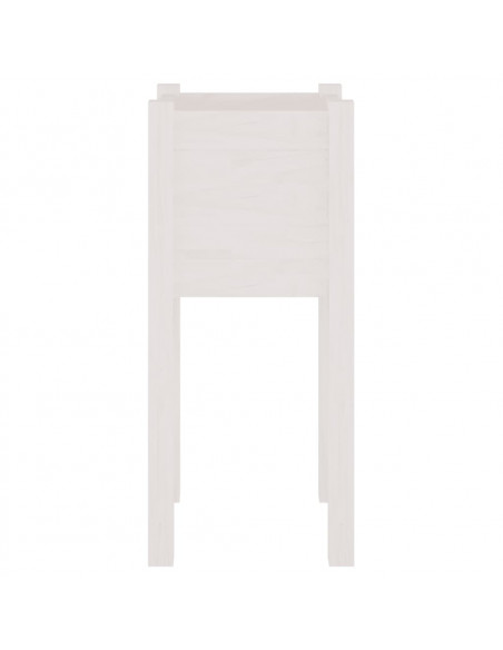 Fioriere da Giardino 2 pz Bianche 31x31x70 cm in Legno di Pino