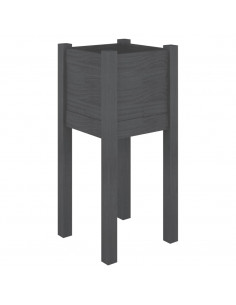 Fioriera da Giardino Grigie 31x31x70 cm Legno Massello di Pino 2