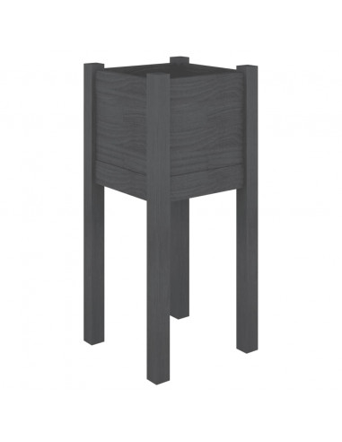 Fioriera da Giardino Grigie 31x31x70 cm Legno Massello di Pino