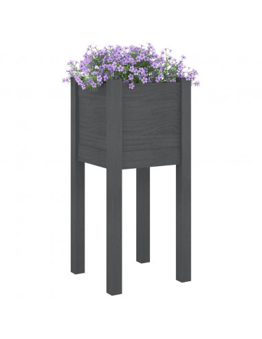 Fioriera da Giardino Grigie 31x31x70 cm Legno Massello di Pino