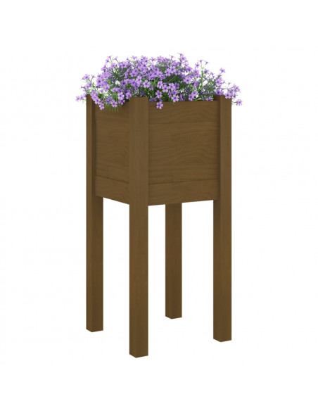 Fioriere da Giardino 2 pz Miele 31x31x70 cm in Legno di Pino