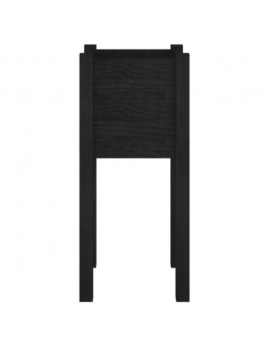 Fioriera da Giardino Nera 31x31x70 cm in Legno Massello di Pino