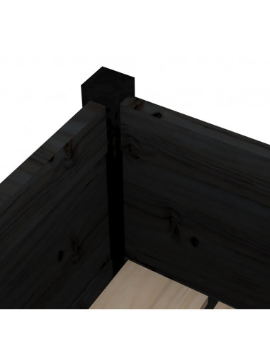 Fioriera da Giardino Nera 31x31x70 cm in Legno Massello di Pino