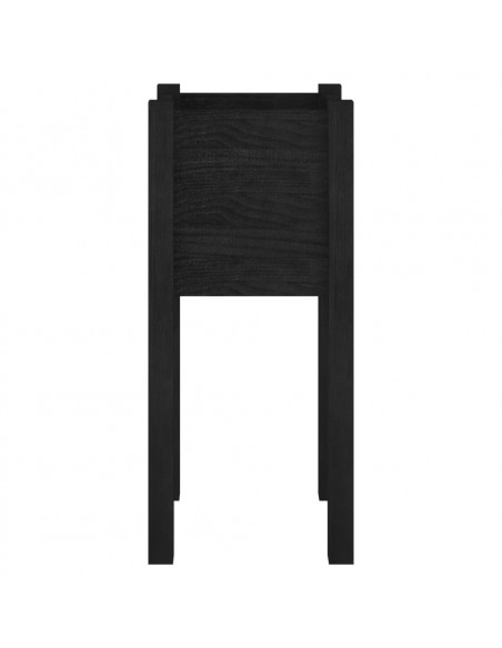 Fioriere da Giardino 2 pz Nere 31x31x70 cm in Legno di Pino