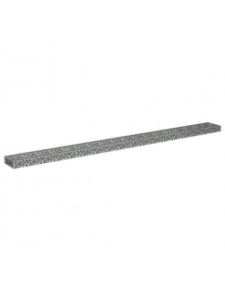 Gabbione Letto Rialzato in Acciaio Zincato 360x30x10 cm