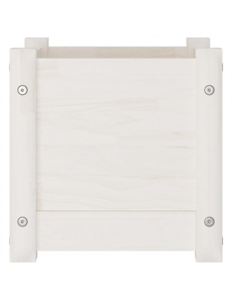 Fioriere da Giardino 2 pz Bianche 31x31x31 cm Massello di Pino