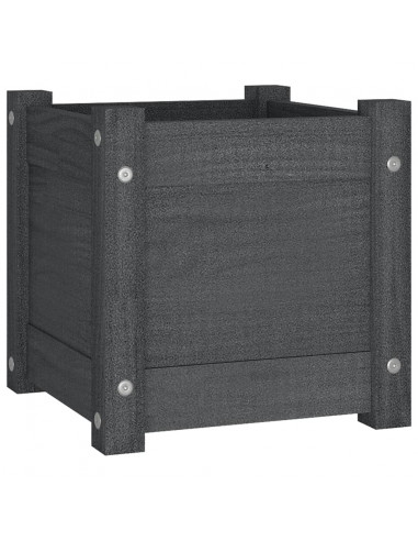 Fioriere da Giardino 2 pz Grigie 31x31x31 cm in Legno di Pino