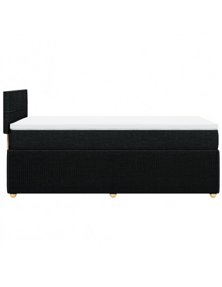 Giroletto a Molle con Materasso Nero 90x190 cm in Tessuto