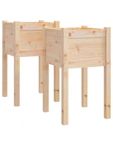 Fioriere da Giardino 2 pz 40x40x70 cm in Legno Massello di Pino