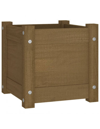 Fioriera da Giardino Miele 31x31x31 cm Legno Massello di Pino