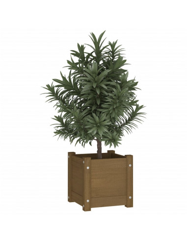 Fioriera da Giardino Miele 31x31x31 cm Legno Massello di Pino