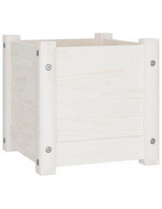 Fioriera da Giardino Bianca 31x31x31 cm Legno Massello di Pino 2