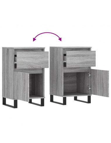 Credenze 2 pz Grigio Sonoma 40x35x70 cm in Legno Multistrato