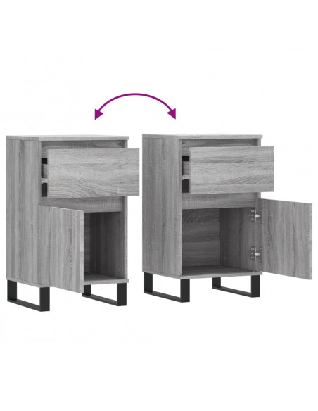 Credenze 2 pz Grigio Sonoma 40x35x70 cm in Legno Multistrato