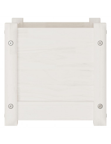 Fioriera da Giardino Bianca 31x31x31 cm Legno Massello di Pino