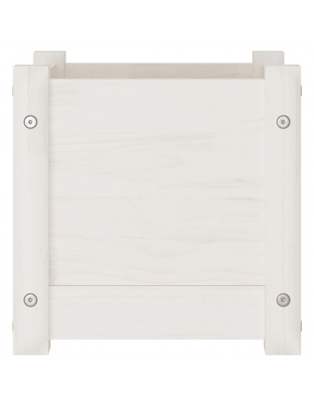 Fioriera da Giardino Bianca 31x31x31 cm Legno Massello di Pino