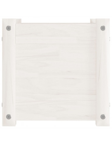 Fioriera da Giardino Bianca 31x31x31 cm Legno Massello di Pino