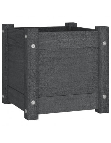 Fioriera da Giardino Grigia 31x31x31 cm Legno Massello di Pino