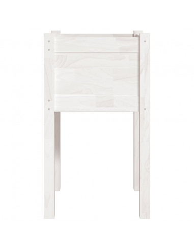 Fioriera da Giardino Bianca 40x40x70 cm Legno Massello di Pino