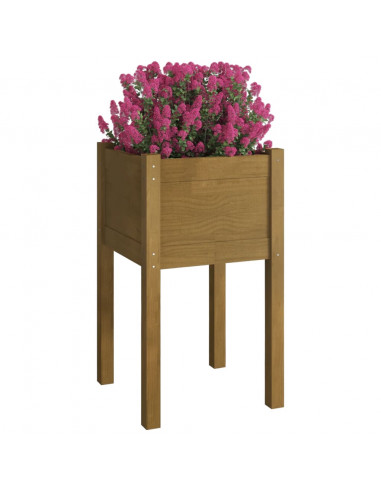 Fioriere da Giardino 2 pz Miele 40x40x70 cm in Legno di Pino
