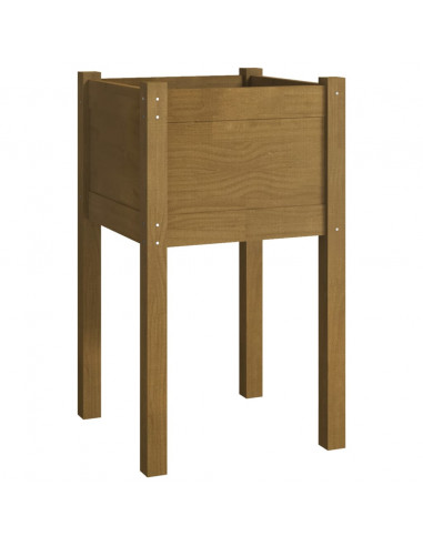 Fioriere da Giardino 2 pz Miele 40x40x70 cm in Legno di Pino