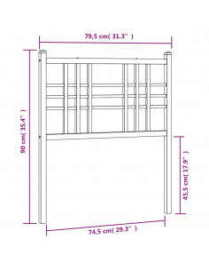 Testiera in Metallo Nero 75 cm