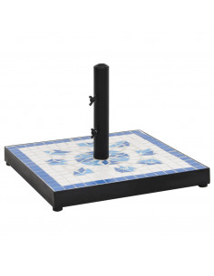 Base per Ombrellone Blu e Bianco Quadrata 12 kg 2