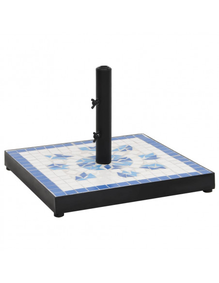 Base per Ombrellone Blu e Bianco Quadrata 12 kg