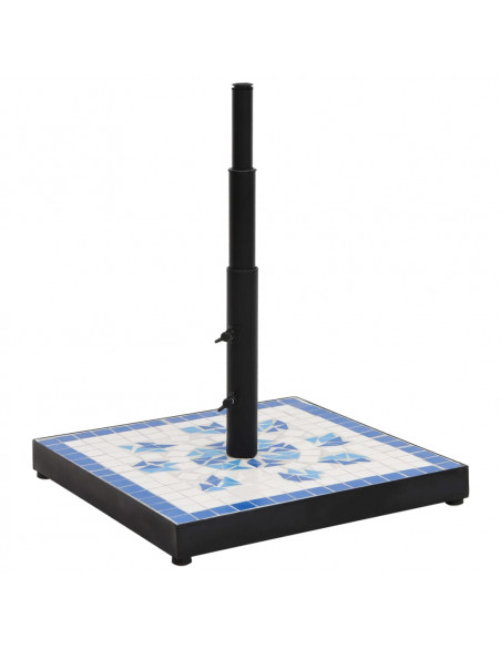 Base per Ombrellone Blu e Bianco Quadrata 12 kg